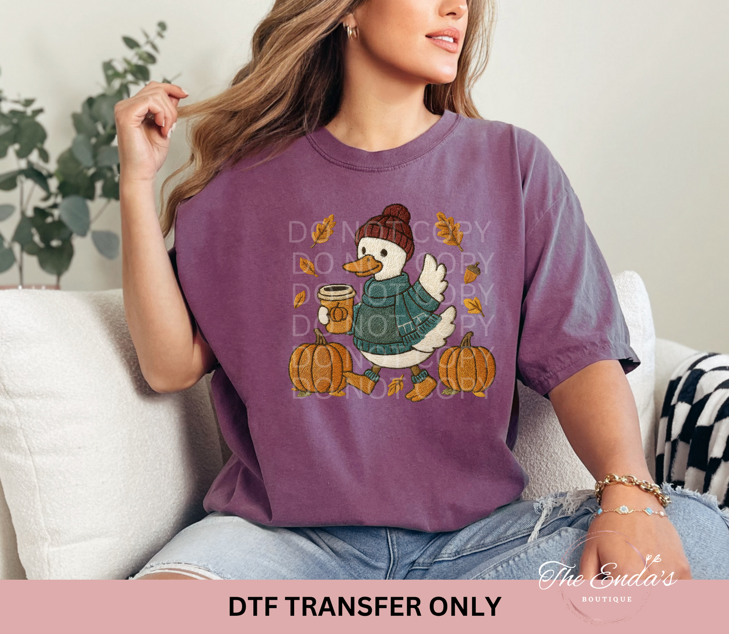 Autumn Goose Faux Embroidery DTF Transfer