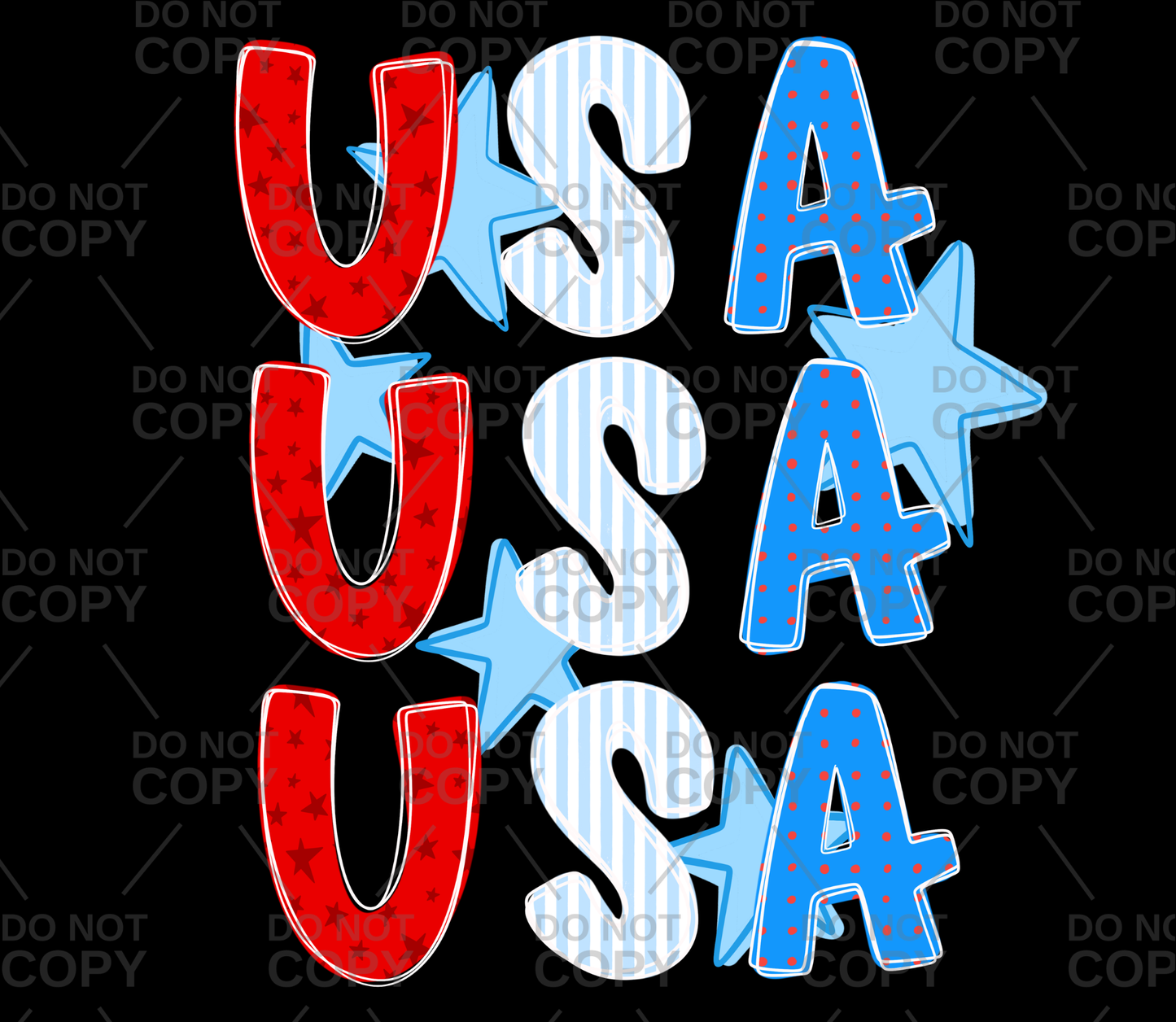Stacked USA DTF Transfer