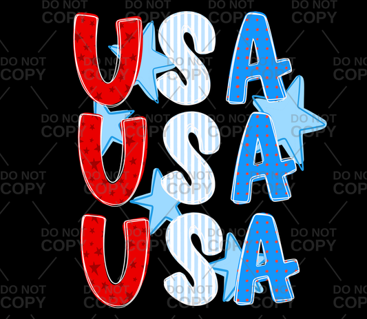 Stacked USA DTF Transfer