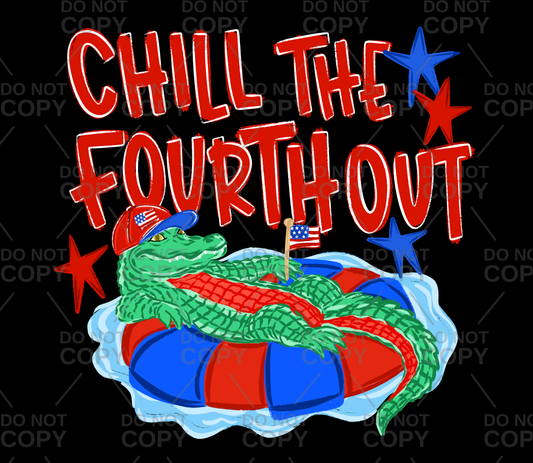 Chill The Fourth Out Gator With Hat DTF Transfer