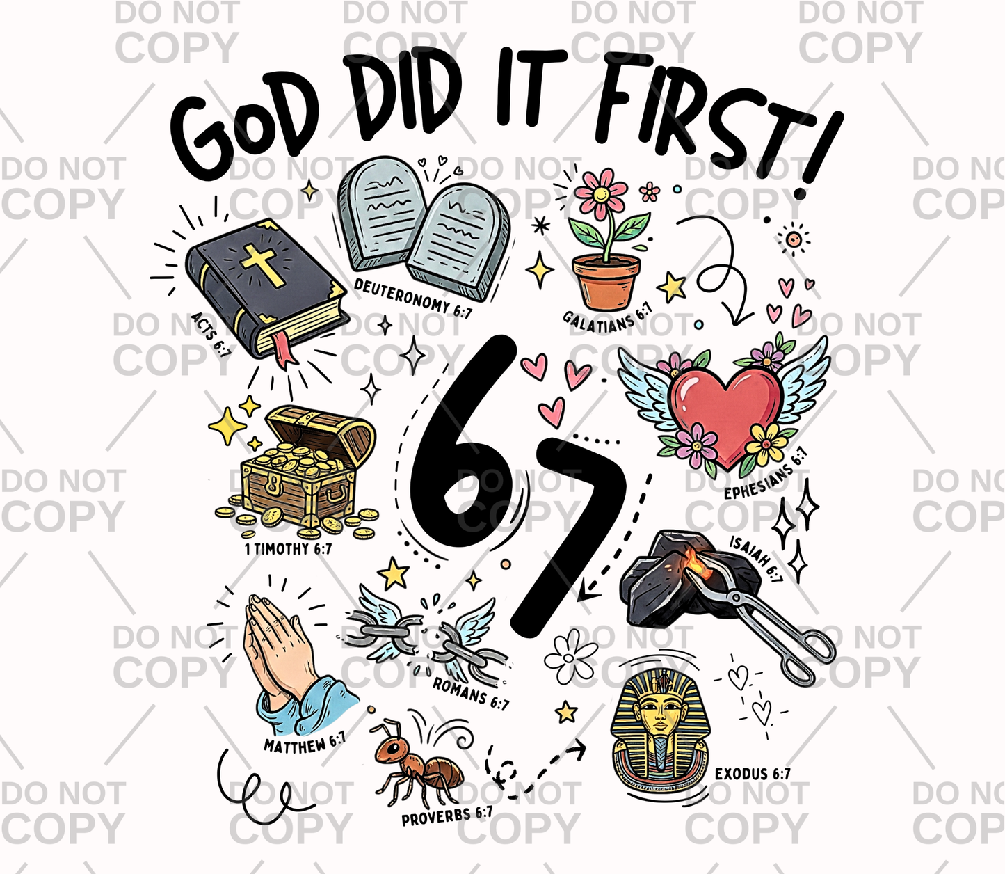 God Did It First 67 DTF Transfer