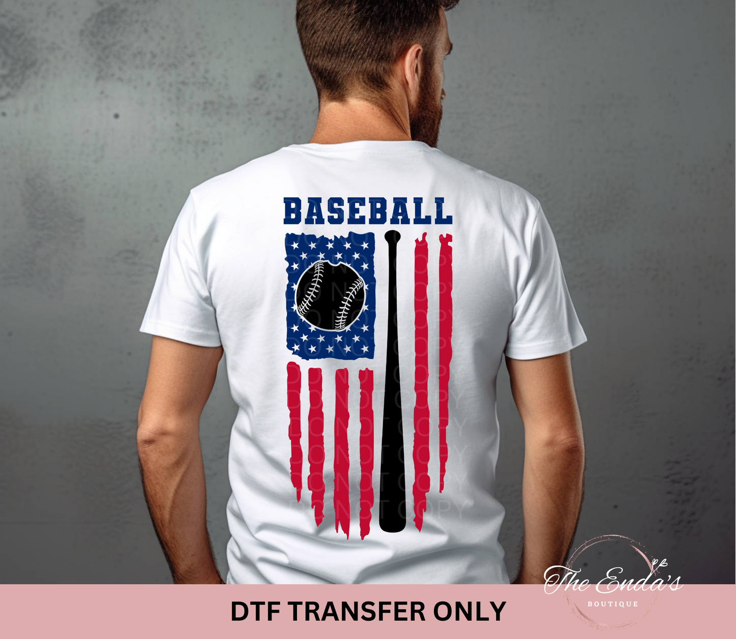 Baseball Flag DTF Transfer