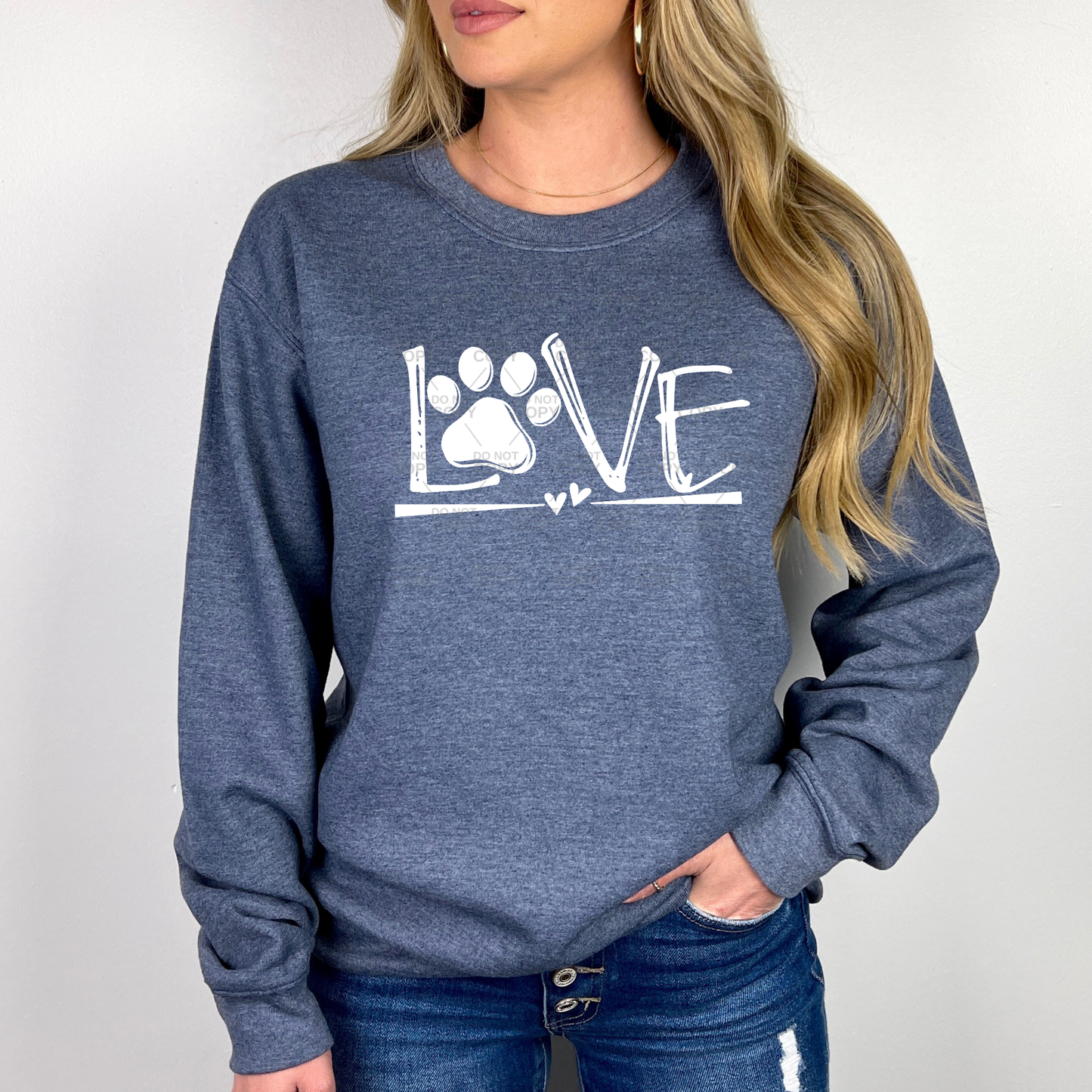 Love Paw Graphic T-Shirt or Crewneck Sweatshirt