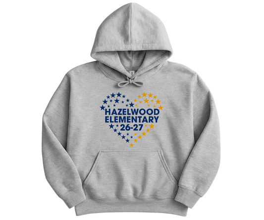 Hazelwood Elementary | HES-1 | Stars Heart 26-27 Hoodie