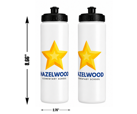 Hazelwood Elementary | HES-7 | Classic Star 20 oz Plastic Water Bottle with Pull Top Lid