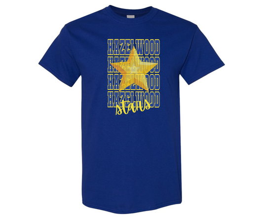 Hazelwood Elementary | HES-4 | Varsity Stacked Stars T-Shirt