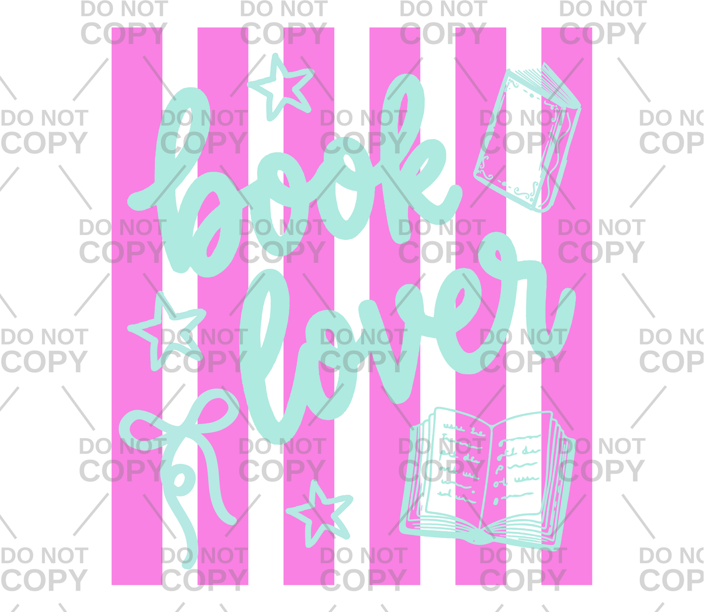 Stripes Book Lover Coquette DTF Transfer